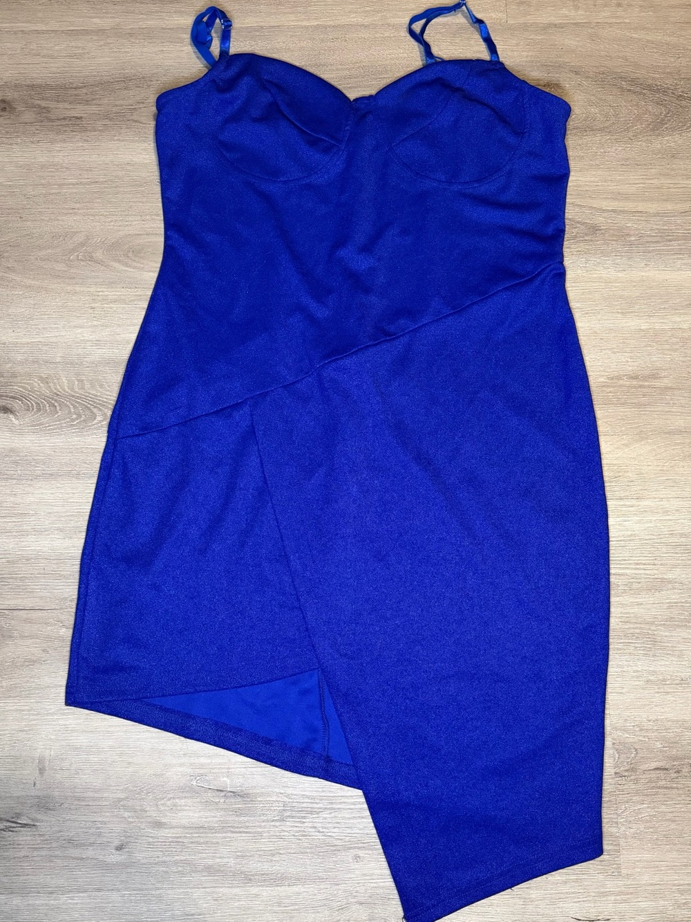 zeagoo Royal Blue Asymmetrical Bodycon Dress